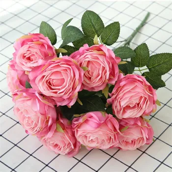 

6Pcs Fake Melaleuca Rose Bunch (10 heads/piece) Simulation Roses for Wedding Home Showcase Decorative Artificial Flowers