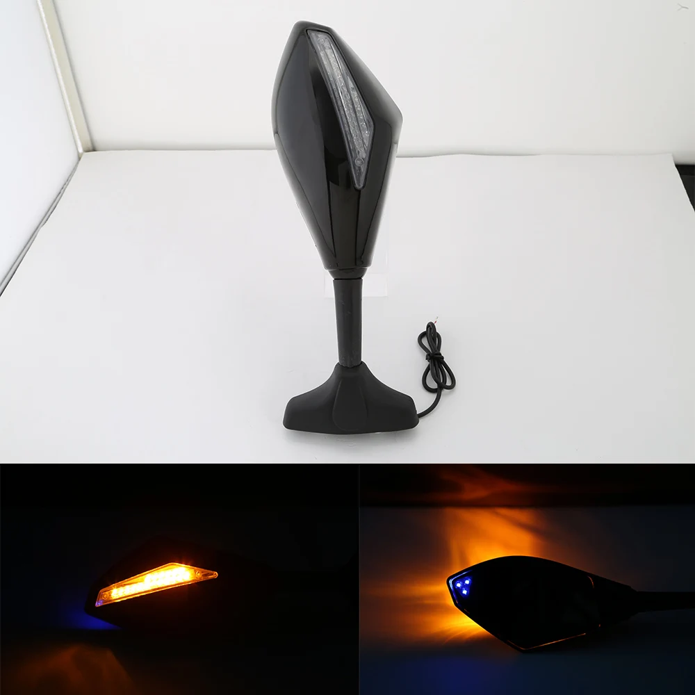 New Integrated Blue LED Turn Signal Lights Indicators Rearview Mirrors