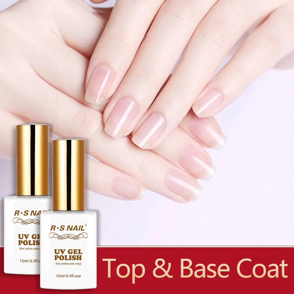 RS NAIL Base Coat Top Coat Soak Off Gel Polish Base for Nail Primer Peel Off Base Matte Top