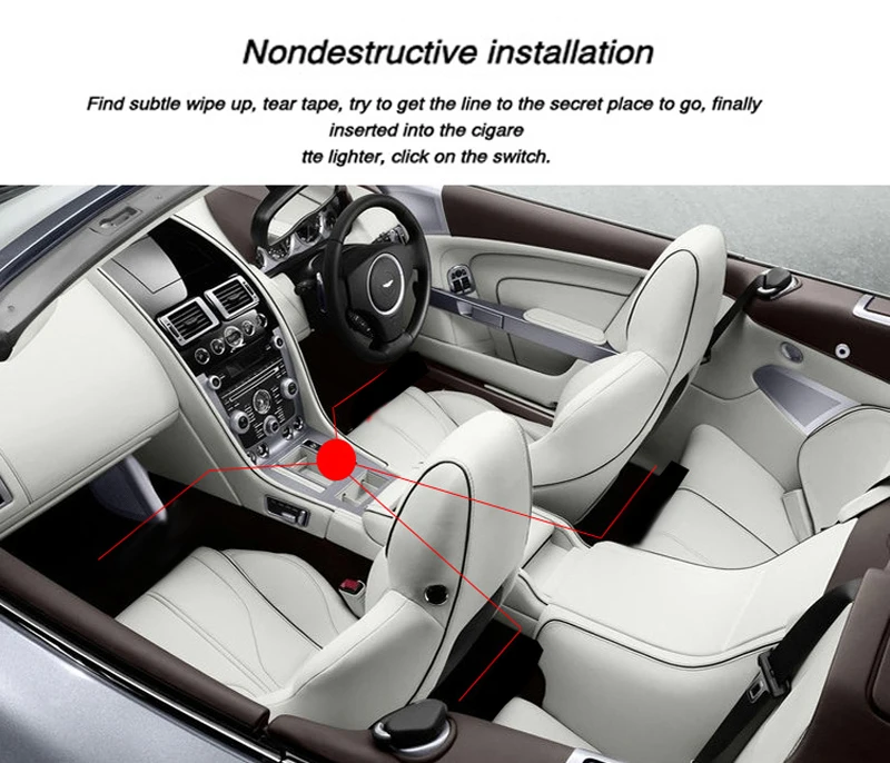4Pcs Car RGB LED Strip 9 SMD 5050 6W Car Interior Floor Decorative Atmosphere Strip Auto Pathway Floor Light Remote Control 12V (4)