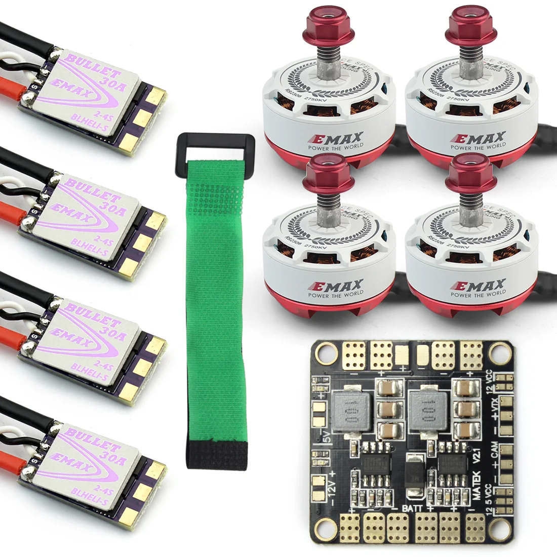 

Mini RC Racing Drone 4x EMAX RS2306-2750KV & Mini ESC Dshot BLS Bullet 30A Brushless Motor ESC Combo + Power Distribution Board