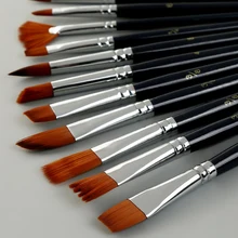Bgln Акварельная кисть 12 палочек набор акриловая Акварельная кисть для гуаши ручка веер ручка акриловые краски, художественные принадлежности