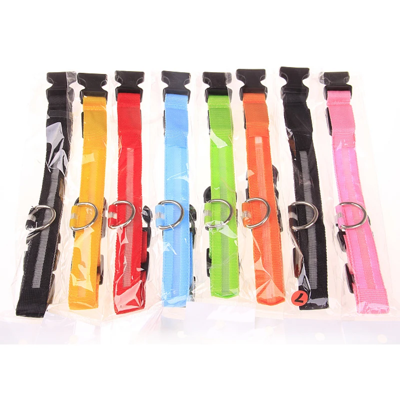 Dog Collar Nylon LED Glowing Pet Dog Collar Luminous Adjustable Collar Perro for Small Dog Cat Puppy LED Light Night Safety XS Dog Collar Nylon LED Glowing Pet Dog Collar Luminous Adjustable Collar Perro for Small Dog Cat Puppy LED Light Night Safety XS