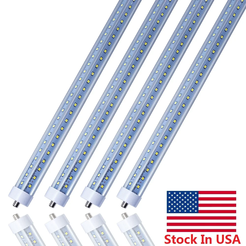 

V-Shaped 8ft Led Cooler Tubes Light FA8 Single Pin T8 Led Tubes 4ft 5ft 6ft 8 feet Led Light Tubes AC 85-265V + Stock In US