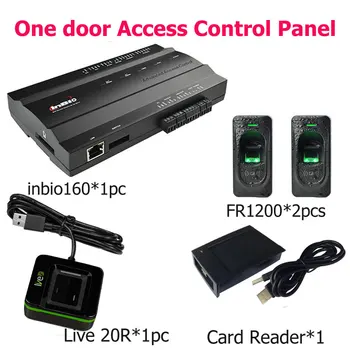 

ZK Inbio160 Access Control System One door Security Access Control Panel and FR1200 Slave Reader USB LIVR 20R reader