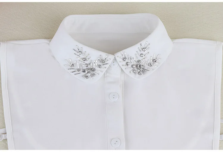 الرقبة رفض انفصال الأزياء قلادة عالية الجودة قميص مطرز زهرة إزالة الزخرفية وهمية قميص الأزهار الإناث كاذبة