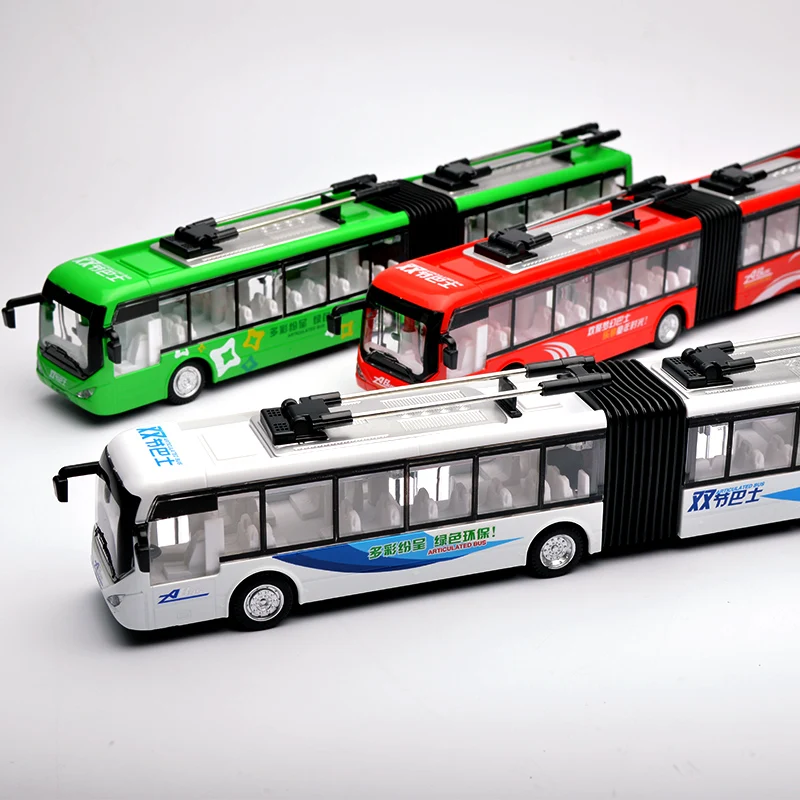 

1:48 Scale Double carriage bus Mini Children sound big city bus light pull back metal diecast model collection Car, Jsuny toy