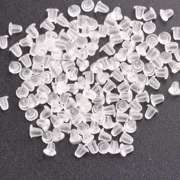

100PCS 4*3MM white Rubber Earring Back Diy Jewelry Findings Accessories