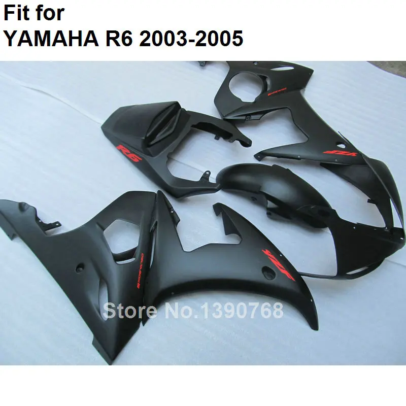 Лидер продаж Обтекатели для YAMAHA YZF R6 2003 2004 2005 матовый черный корпус рабочие части