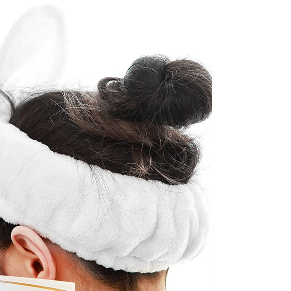 1 шт. фланелевая повязка для волос повязка на голову для ванной Модные женские кроличьи ушки макияж обруч для волос милая стирка