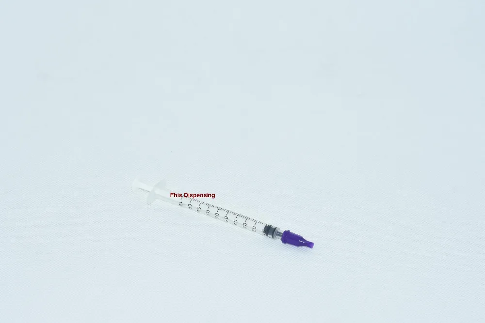 

30sets / lot Dispensing Syringes 1cc 1ml Plastic with tip Purple cap