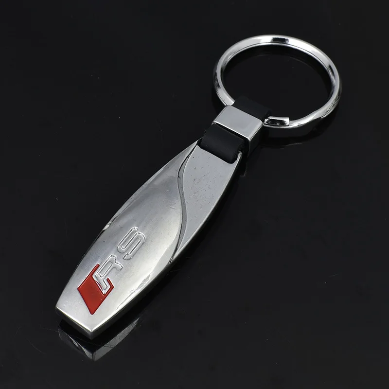 

Audi high-grade leather dripping car logo car standard car metal keychain advertising waist hanging key ring chain ring pendant