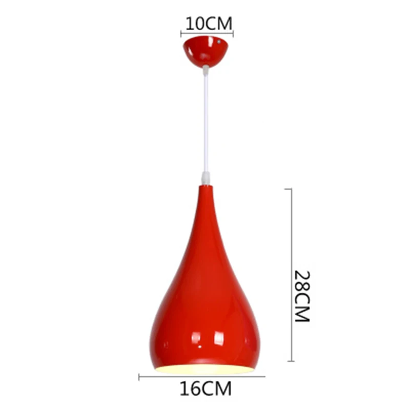 Современный Лофт Красочный светодиодный подвесной светильник освещение алюминиевый подвесной светильник гостиная ресторан кафе бар Декор светильники Светильник - Цвет корпуса: Красный