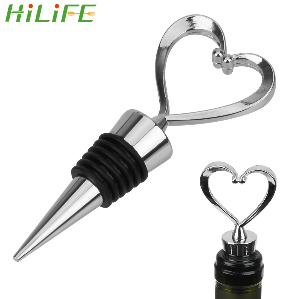 

HILIFE Stainless Steel Wine Stopper Bottle Plug Champagne Bottle Stopper Wedding Gift Vacuum Sealed Heart Shape Barware