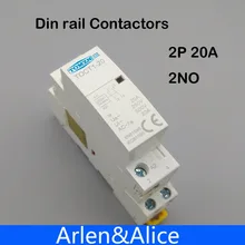 1 шт. TOCT1 Американская классификация проводов 2р 20A 220 V/230 V 50/60HZ Din rail бытовой ac Контактор В соответствии с стандартом 2NO