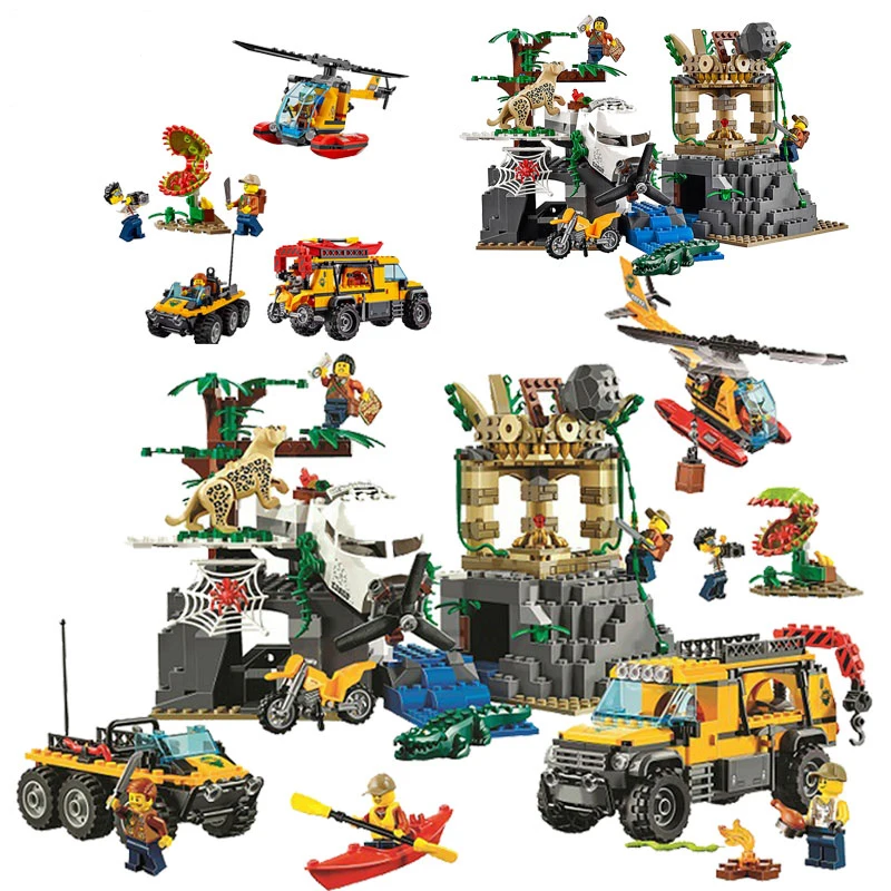 Bela-10712-City-Jungle-Ungle-Jungle-Exploration-Site-60161-Building-Block-857pcs-Bricks-Toys-Compatible-With