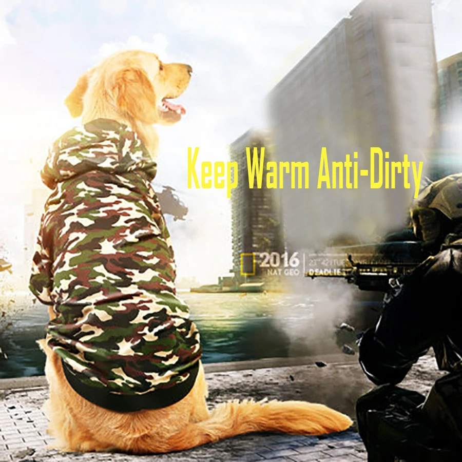 

Pet Coats And Jacket Warm Dog Clothes Chihuahua Camouflage Big Dog Wearing Manteau Hiver Chien Animals Clothing Weich 80A0032