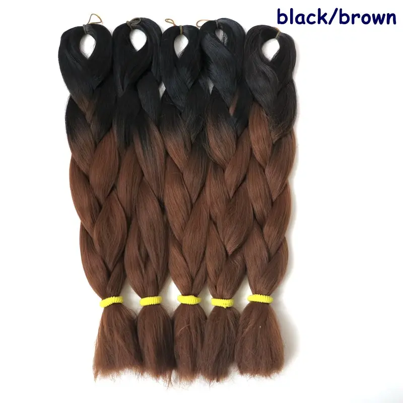 Desire for hair 10 упаковок в партии 24 дюймов 100 г термостойкие синтетические ombre jumbo плетение коробка волос красный оранжевый розовый зеленый - Цвет: 1B/30HL