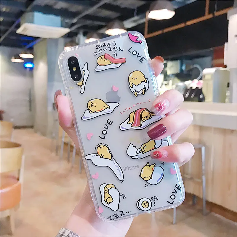 

Gudetama Anpanman Mermaid Princess Pattern For iphone 6 6s 7 8 plus XR X Xs Max Silicone Phone Case Air Cushion Cover