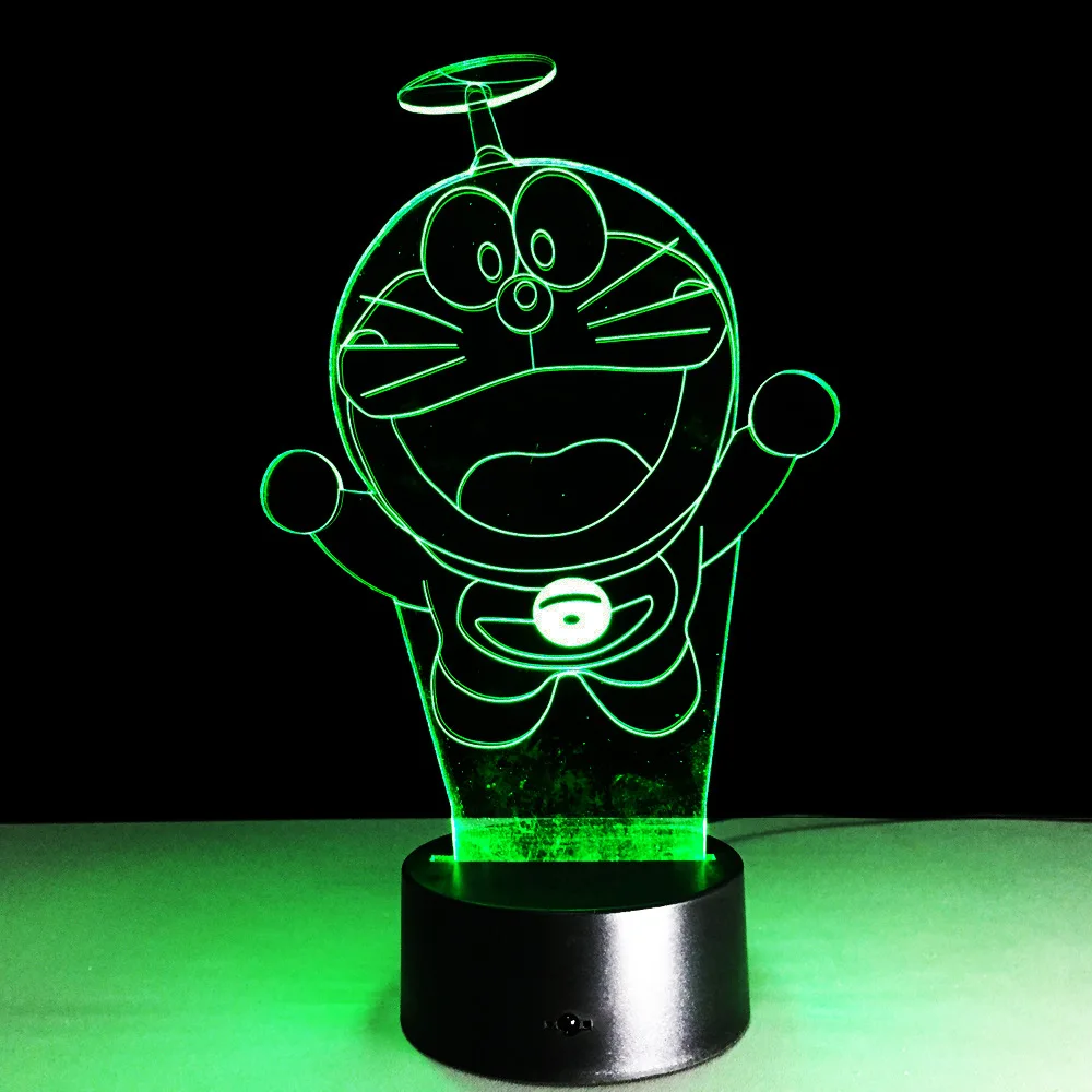 

Doraemon Acrylic LED 3D Night Light Remote Control Light Small Desk Lamp Bedside lamp Creative Gift USB Colorful Light