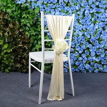 Наружный газон свадебный бамбуковый стул украшения ледяной шелк стул створки Чехол для стула стульные украшения на заднюю часть с цветочным бантом