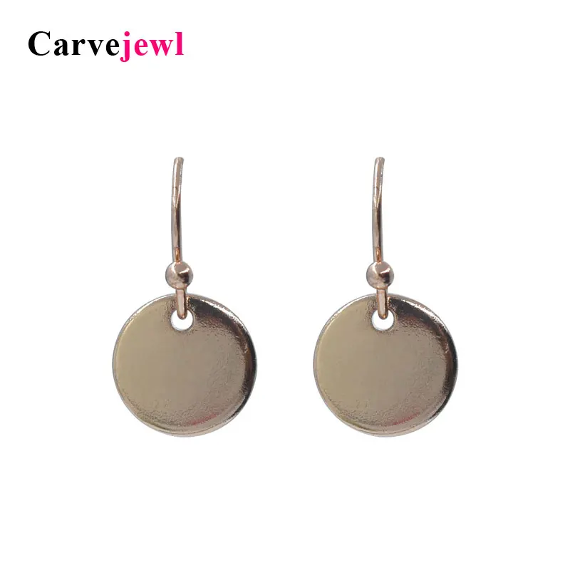

Carvejewl earrings simple flat small discs dangle earrings for women jewelry girl gift Korean earrings 2019 gold silver plating