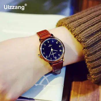 

Vintage Classic Small Dial Thin Leather Strap Quartz Wristwatches Wrist Watch for Women Ladies Female Black Brown