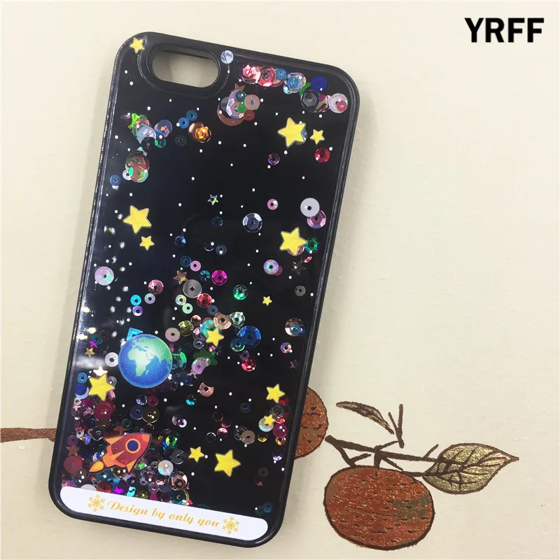 

universe spaceship Star sky phone case For iphone X XS Sequin Dynamic Liquid quicksand Case For iphone 8 7 plus 6 6s plus Cover