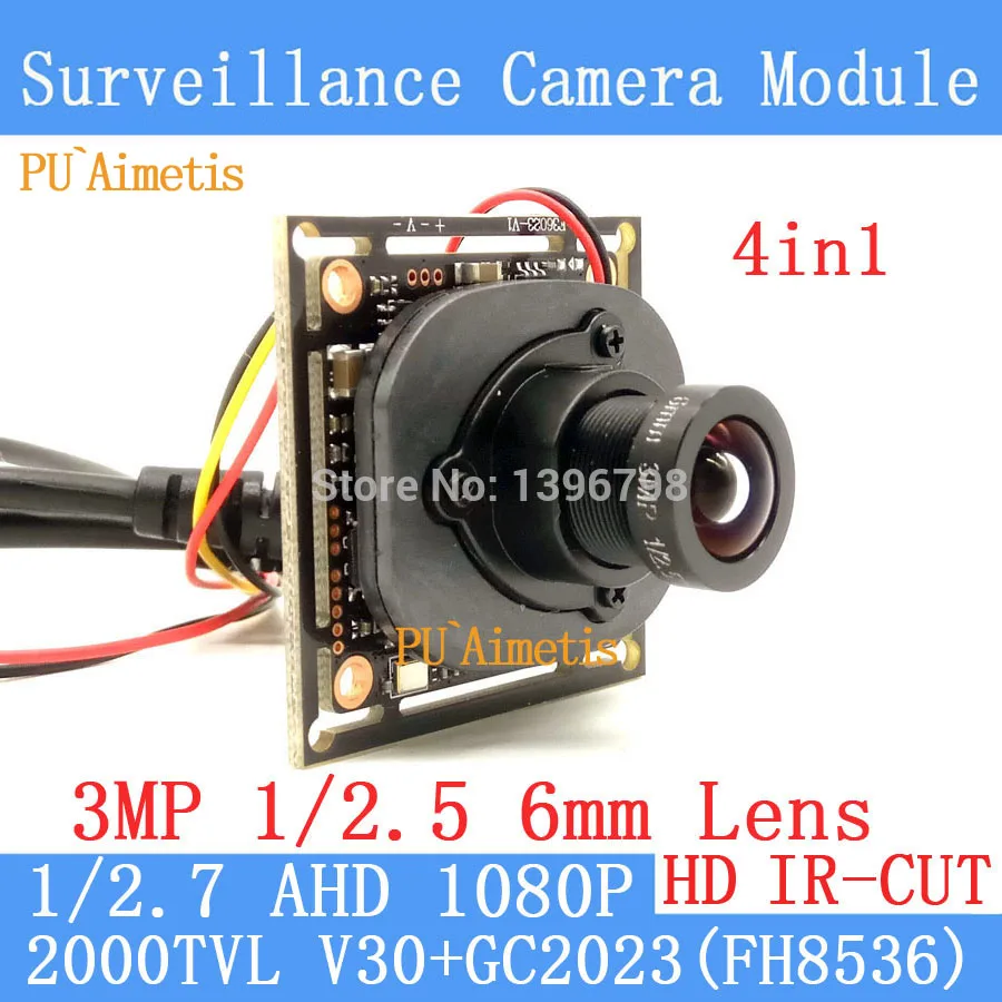 

PU`Aimetis 2MP 1920*1080 AHD CCTV 1080P mini night vision Camera Module 1/2.7 V30+G2023 2000TVL 3MP-6mm Lens surveillance camera