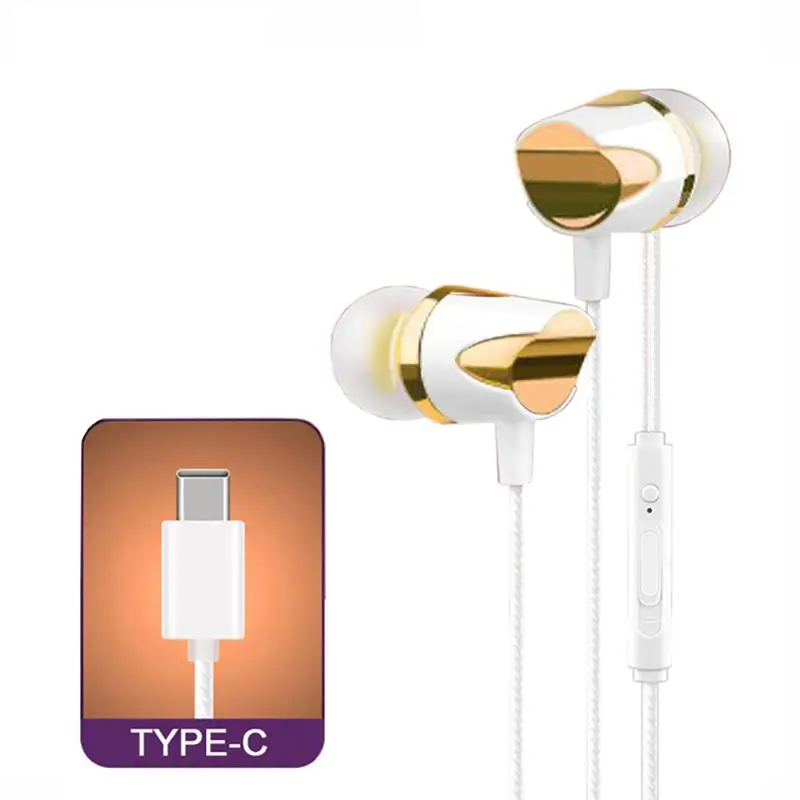 Проводные наушники USB Type C с защитой от обертывания микрофоном вкладыши для Xiaomi 8SE