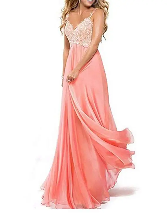 

2019 A-line Spaghetti Straps Backless Applique Tulle Long Party Prom Dress vestidos De Fiesta De Noche