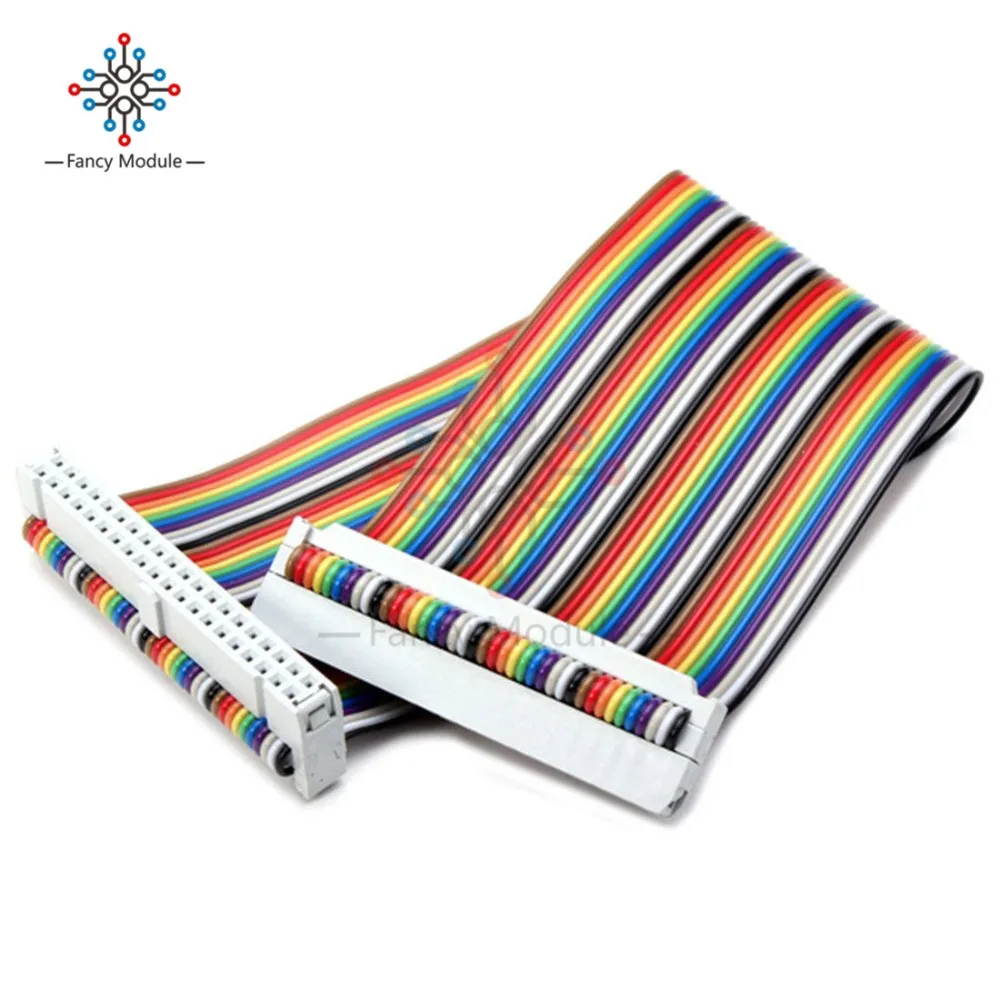 

Newest 20cm 40 PIN 40PIN Way GPIO Rainbow Ribbon Cable For Raspberry Pi Model B / Model B+