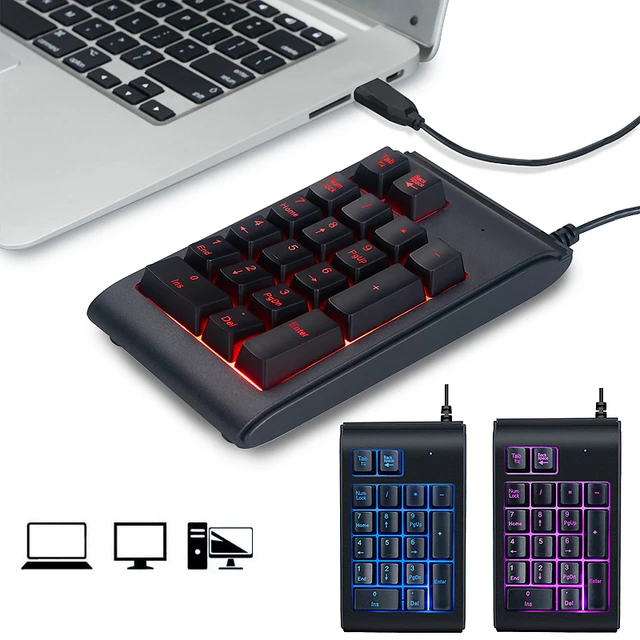Special Price Digital Keyboard Wired USB Number Keypad Mini Numpad 19 Keys Backlight Extended Layout for Cashier PC Computer Laptop Desktop
