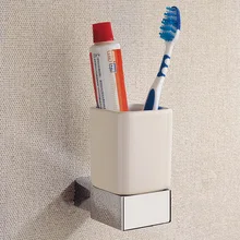 Céramique Porte Brosse À Dents En Laiton Mural Porte Chrome Simple Tumbler Pour Livraison Gratuite