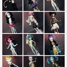 Новинка, 15 шт. = одежда+ обувь для кукол Monster High, партия, повседневный костюм, Оригинальная одежда, Кукольное платье для кукол Monster High, 1/6