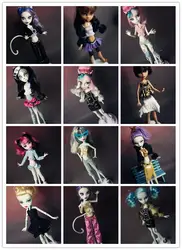 Новинка 15 шт. = одежда + обувь для кукол Monster High, партия, повседневный костюм, Оригинальная одежда, платье для куклы Monster Hight dolls 1/6