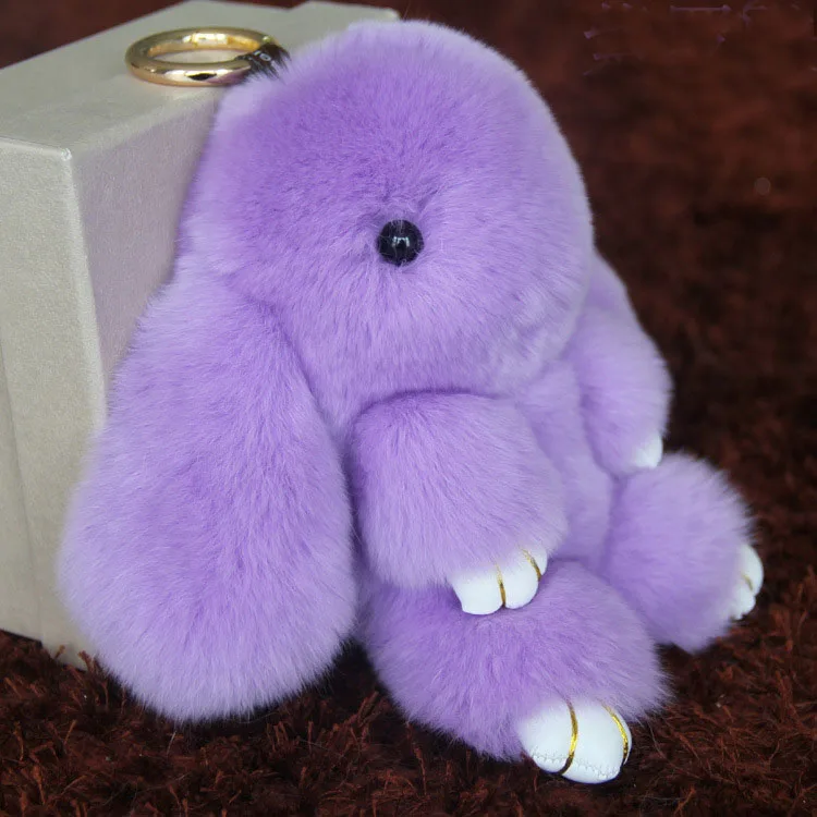 Big Bunny Design Pom Pom Fur Rabbit Keychain Key Chains For Women Girls