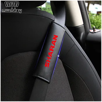 

For Volkswagen Sharan Car Seat Belt Shoulder Strap Protect Pads Cover No Slip No Rubbing Soft Comfort 2Pcs Red Blue White