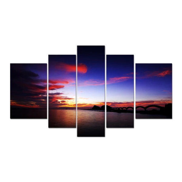 

Dark Clouds Ocean Beach Paintings Sea Landscape Canvas Arts(Unframed)