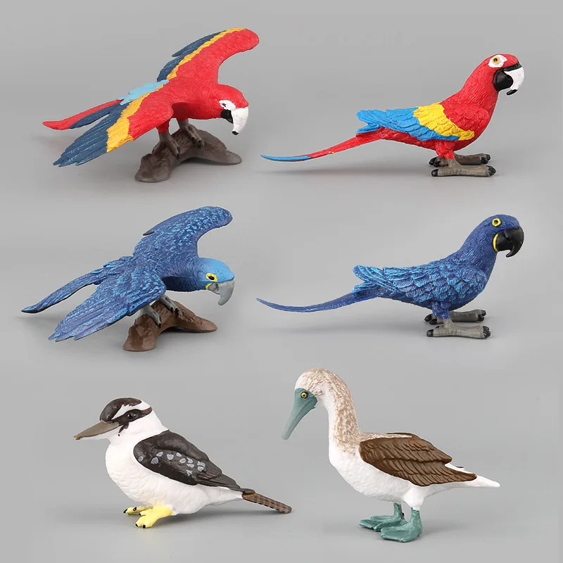 6 Styles Action et jouet Figure faune oiseau Animal Simulation PVC modèle Collection poupée Figure Collection pour enfant enfants cadeau