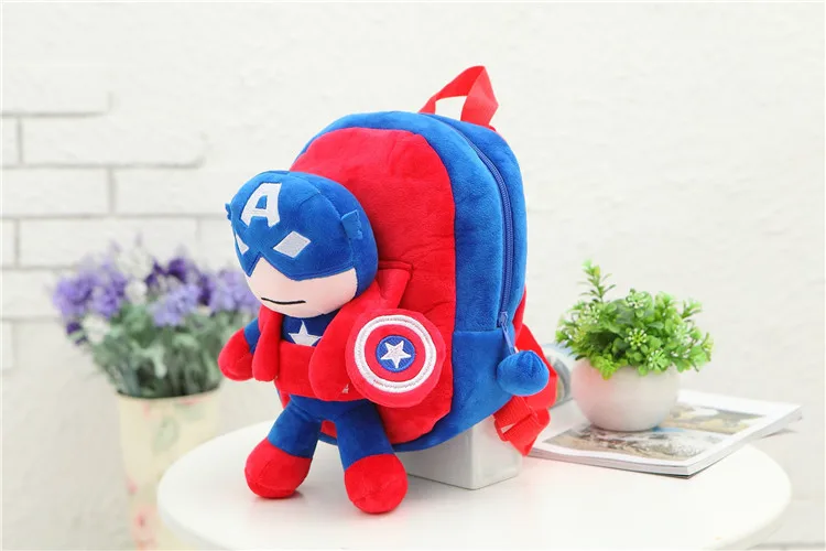 Ironman Superman Spiderman Batman кукла плюшевый школьный рюкзак Mochila 3D Мстители плюшевые рюкзаки