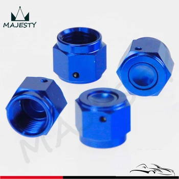 

4PCS Aluminum 12-AN AN12 Adapter Female Flare End Cap / Plug / Tube Nut Fitting Blue
