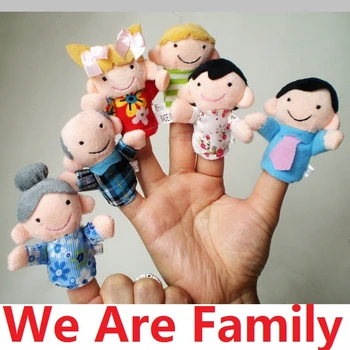 

Hot Sales 6Pcs/lot Free Shipping Family Finger Puppets Cloth Doll Baby Educational Hand Toy Story Kid Gift