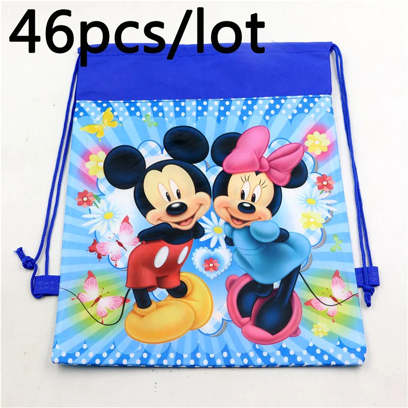 День рождения Микки Минни Маус нетканые ткани подарки Drawstring сумки спрос среди