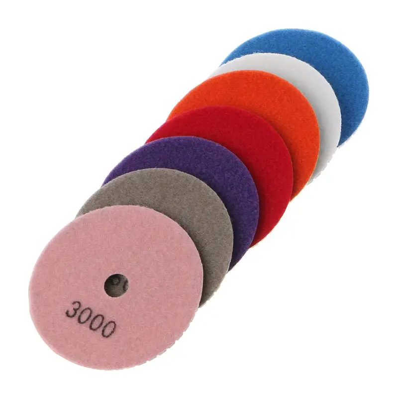 

7pcs/Lot Grinding Discs 4" Wet Diamond Polishing Pad for Glass Granite Marble Stone Grinding Wheel Flexible Sandpaper