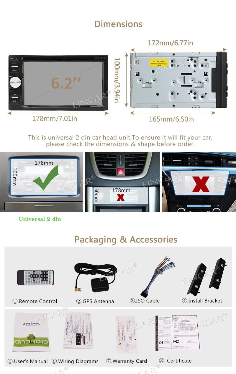 Excellent 2 Din Car DVD Radio Player in dash Universal GPS Navigation Autoradio Stereo Audio Wifi Bluetooth Free Map suppport OBD2/DAB/4G 5