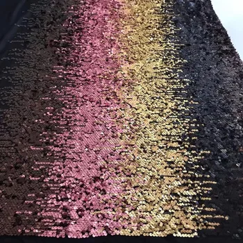 

2019 high quality multicolor sequence French Nigerian sequins net lace,African tulle mesh sequence lace fabric for dress