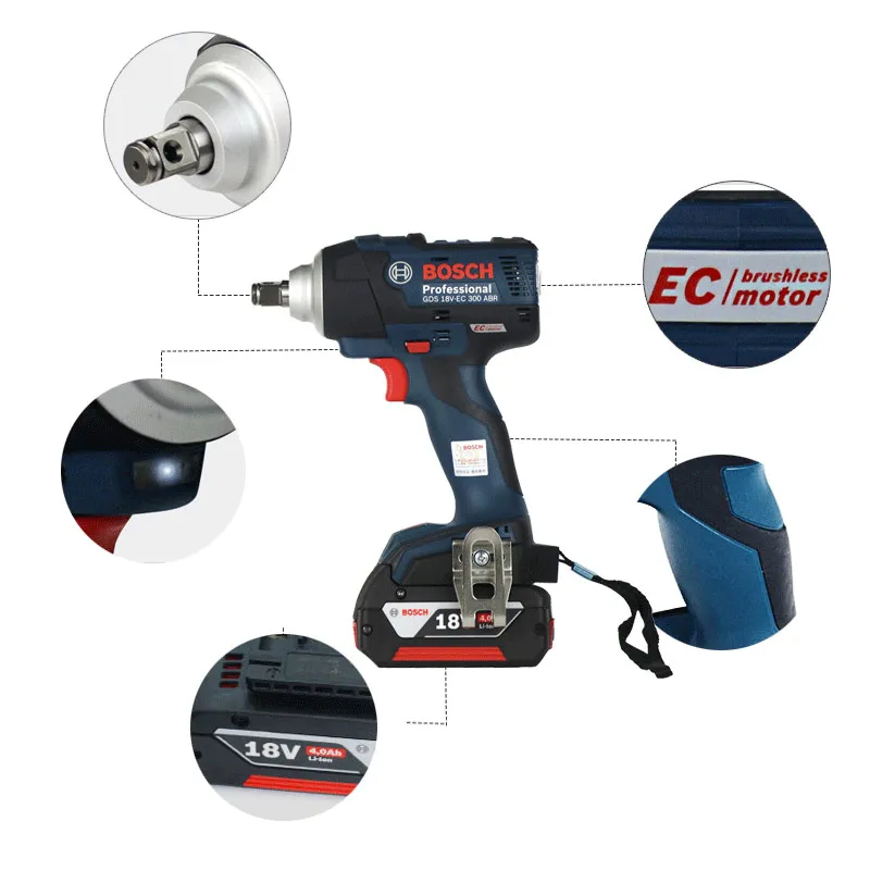 Bosch GDS 18V EC 300ABR ударный гайковерт литиевая Батарея Перезаряжаемые Электрический