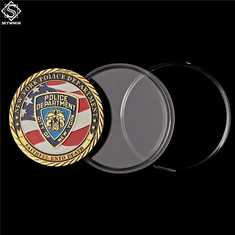 5 шт США NYPD Полицейский отдел верный к смерти наградная монета коллекции жетонов