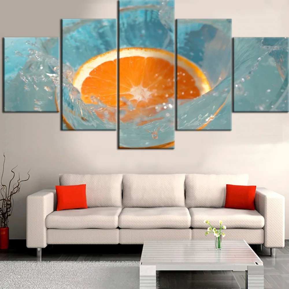 

Zhuistar multi photo 5 panel diy "fruit orange" diamond painting square / round inlaid diamond embroidery home decoration